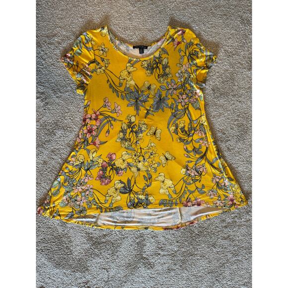 Cable & Gauge High Low Flowy Floral Tunic Top, Women's Size L - Picture 6 of 7